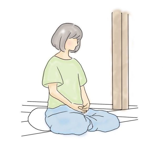 座禅を組む女性のイラスト